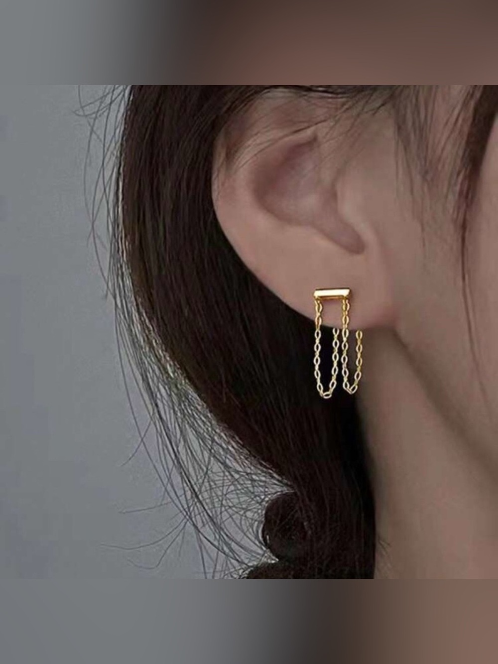 Gold Chain Linked Drop Earrings